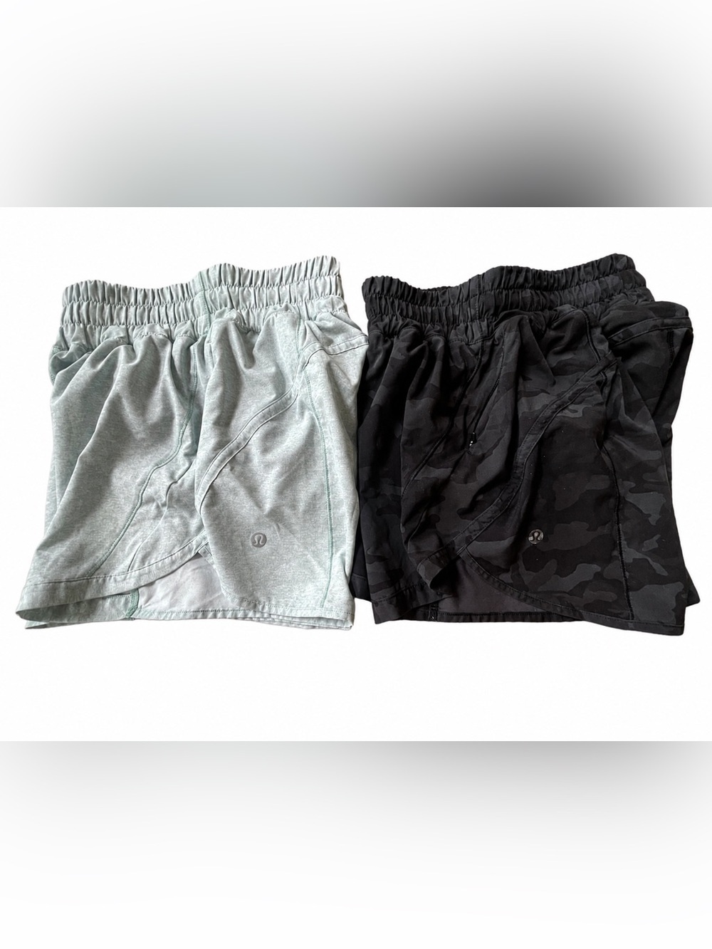 Lululemon Hotty Hot High Rise Lined Shorts Lot of 2 Size 2 Camo Mint
